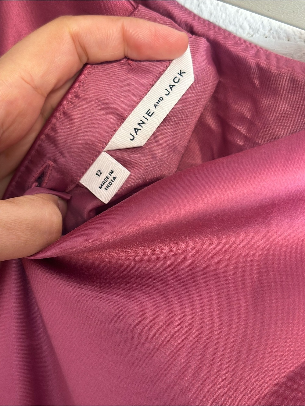 Janie & Jack Girls Satin Bow Sleeve Recital Party Wedding Dress Pink violet 12 - Picture 6 of 9